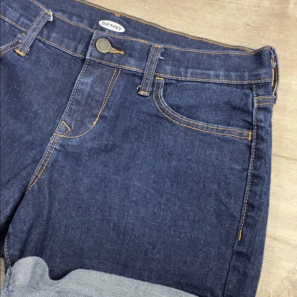 Women's Old Navy 6 S Small Shorts Jeans Denim Navy Blue Rolled Hem Stretch NWOT - Picture 5 of 8